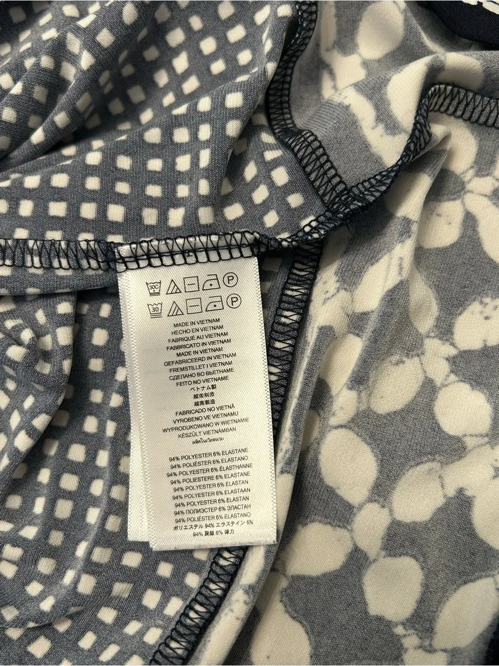 Michael Michael Kors Navy Geometric Print Long Sleeve Shift Dress Size M